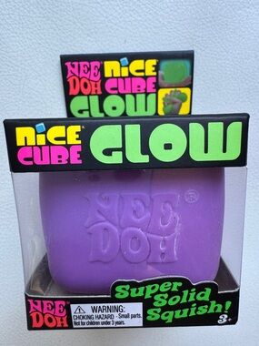 SHIPS TODAY! Nee Doh Nice Cube Glow in the Dark Purple Squishy TikTok Viral Toy